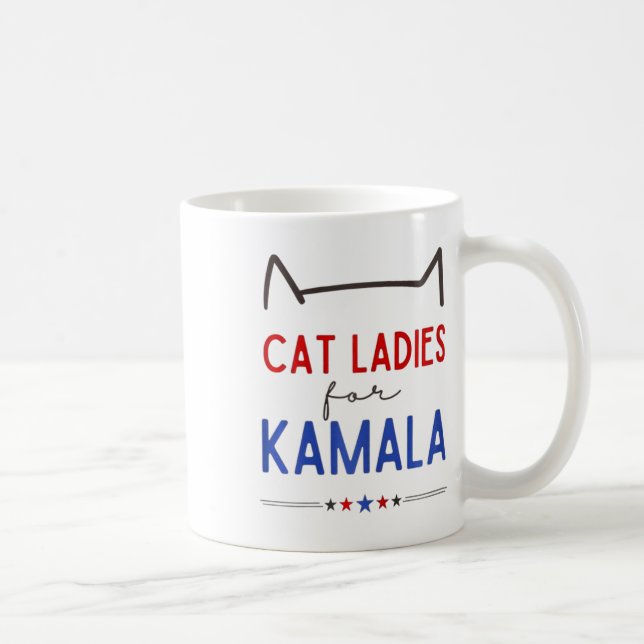 Cat Dam för Kamala Funny Cat Lover Kaffemugg (Höger)