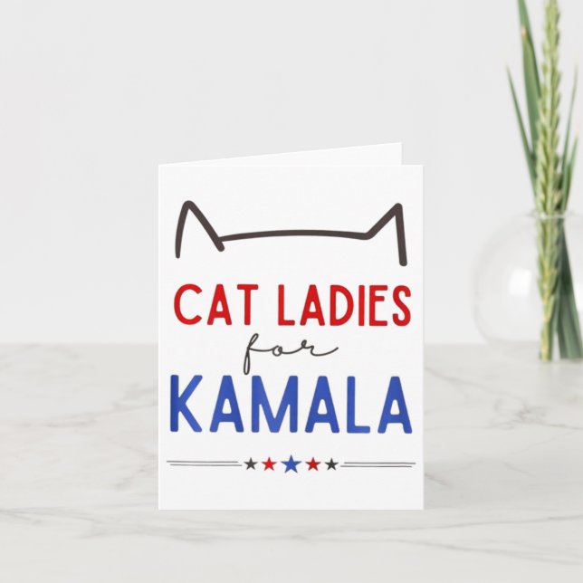 Cat Dam för Kamala Funny Cat Lover Kort (Framsida)