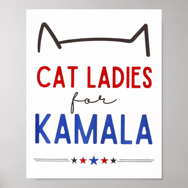 Cat Dam för Kamala Funny Cat Lover Poster (Framsidan)