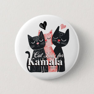 Cat Dam för Kamala Harris 2024 Knapp