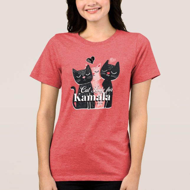 Cat Dam för Kamala Harris 2024 T Shirt (Framsida)