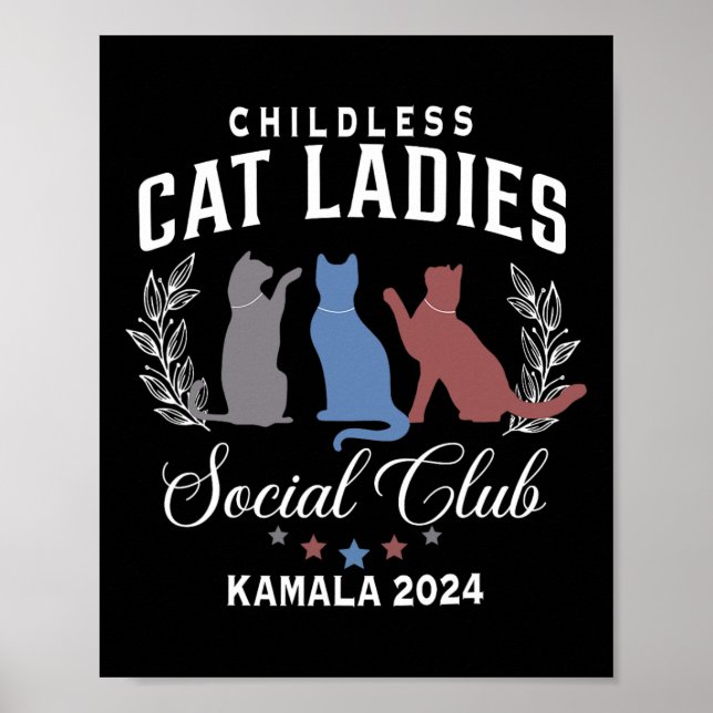 Cat Dam för Kamala Harris 2024 Val Poster (Framsidan)