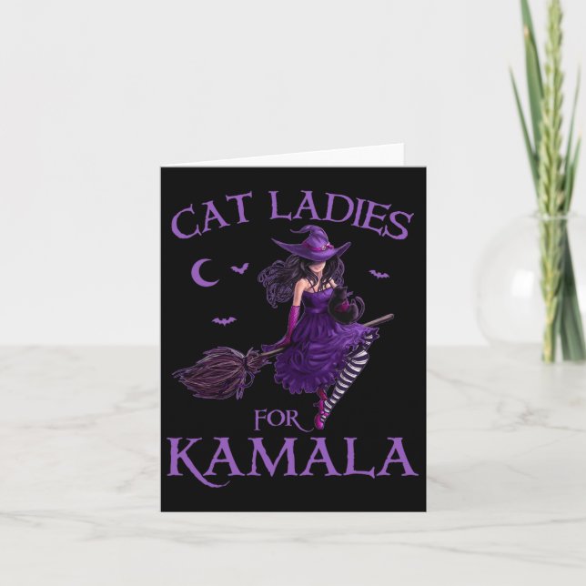 Cat Dam For Kamala Harris 2024 Witches Harris H Kort (Framsida)
