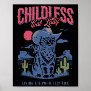 Cat Dam för Kamala Harris Cat Lover Cowboy Kamala Poster