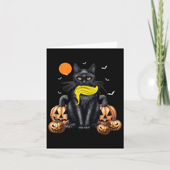 Cat Dam för Kamala Harris Halloween Pumpkin Kort (Framsida)