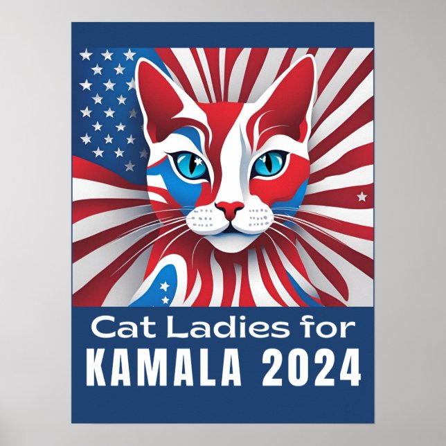 Cat Dam för Kamala Harris President 2024 Poster (Framsidan)