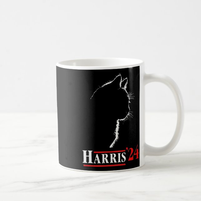Cat Dam för Kamala Harris president Biden 24 Kaffemugg (Höger)