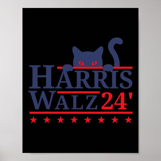 Cat Dam For Kamala Harris Tim WAlzheimer 2024 Poster (Framsidan)