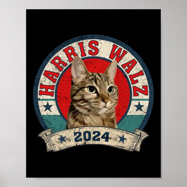 Cat Dam för Kamala Harris Tim Wheimer Val Poster (Framsidan)