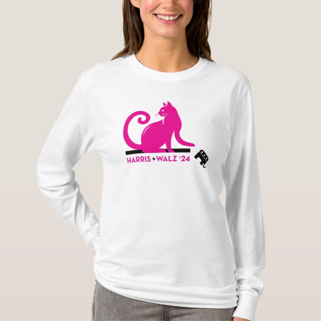 Cat Dam för Kamala Kamala Harris 24 Shirt T (Framsida)