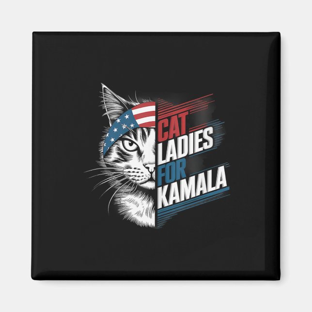 Cat Dam For Kamala President Kamala Harris 2024 Magnet (Framsidan)