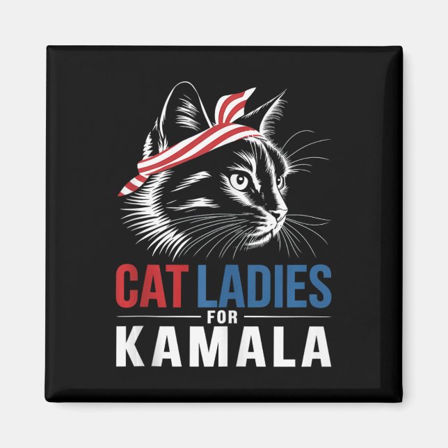 Cat Dam For Kamala President Kamala Harris 2024 Magnet (Framsidan)