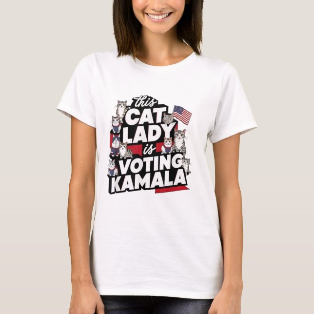 CAT DAM FÖR KAMALA T SHIRT (Framsida)