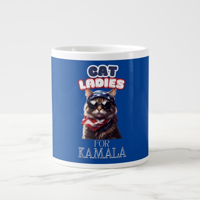 Cat Dam For Kamala USA Jumbo Mugg (Framsidan)
