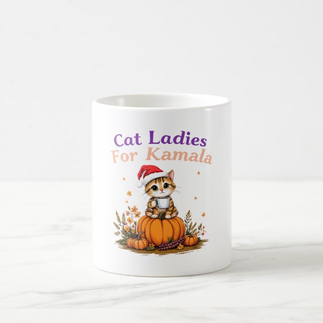 Cat Dam för Kamala: Visa stöd för Kamala Kaffemugg (Center)