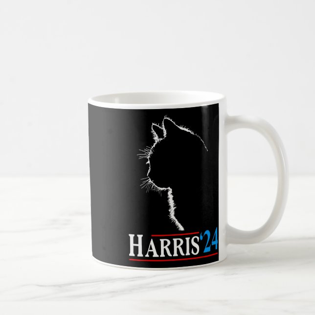Cat Dam Funny Cat Dam för Kamala Harris 2024 Kaffemugg (Höger)