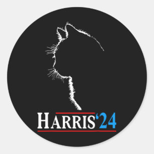 Cat Dam Funny Cat Dam för Kamala Harris 2024 Runt Klistermärke