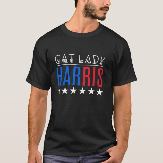 Cat Dam Harris 2024 Val Cat lover T Shirt (Framsida)