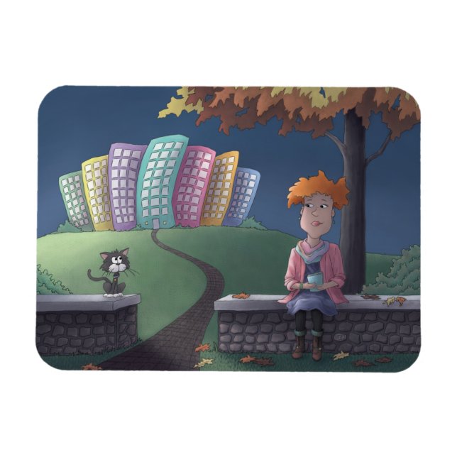 Cat Dam i parken Magnet (Horisontell)