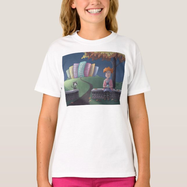 Cat Dam i parken T-Shirt (Framsida)