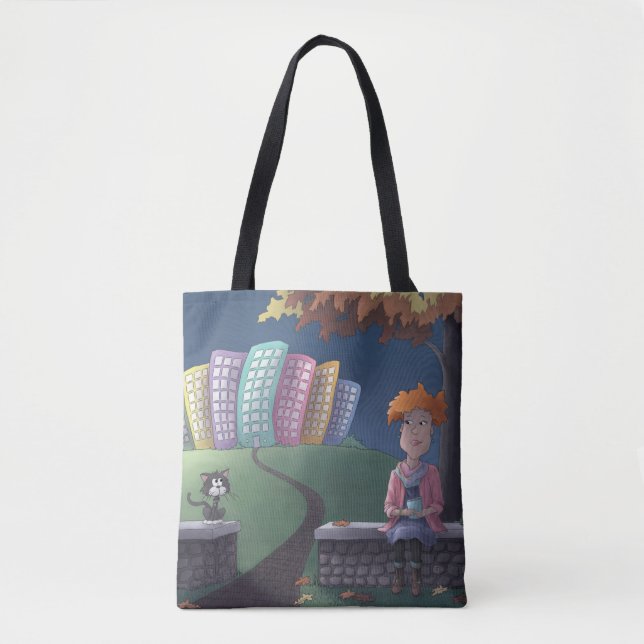 Cat Dam i Tote Bag-parken Tygkasse (Framsida)