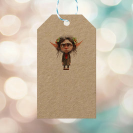 Cat Dam jul Elf Kraft Gift Märkres Presentetikett