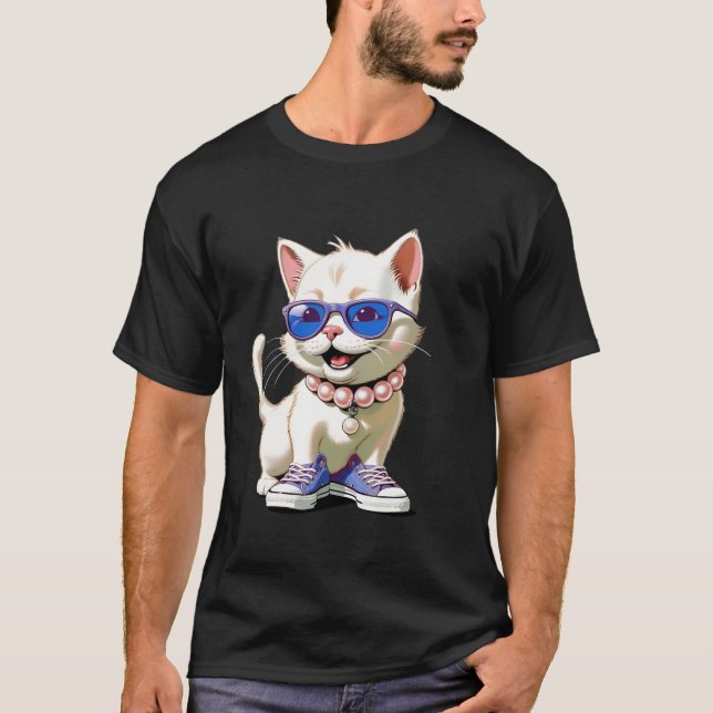 Cat Dam Kamala Harris President 2024, 47:e Cats La T Shirt (Framsida)
