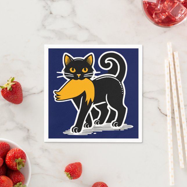 Cat Dam Kamala | Harris Walz 2024 Blue Pappersservett (Insitu)