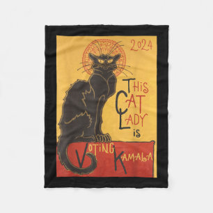 Cat Dam Kamala Le Chatta Noir Funny Ballot Fleecefilt