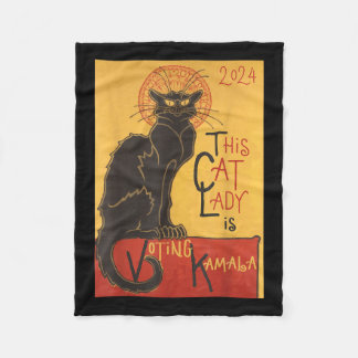 Cat Dam Kamala Le Chatta Noir Funny Ballot Fleecefilt
