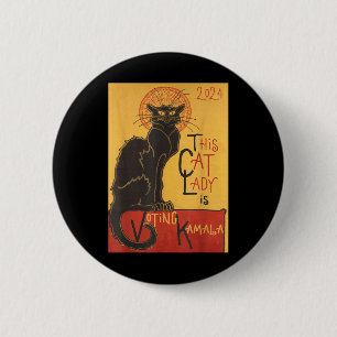 Cat Dam Kamala Le Chatta Noir Funny Ballot Knapp