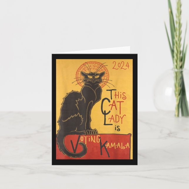Cat Dam Kamala Le Chatta Noir Funny Ballot Kort (Framsida)