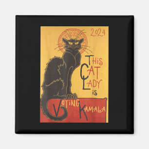 Cat Dam Kamala Le Chatta Noir Funny Ballot Magnet