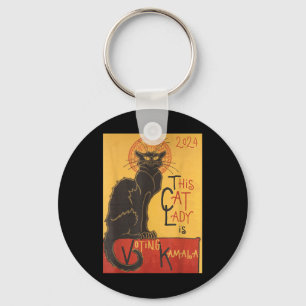 Cat Dam Kamala Le Chatta Noir Funny Ballot Nyckelring