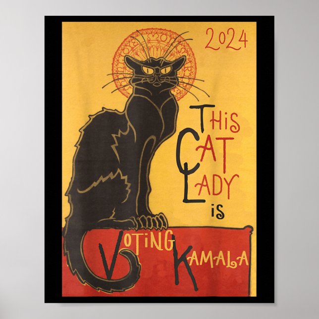 Cat Dam Kamala Le Chatta Noir Funny Ballot Poster (Framsidan)