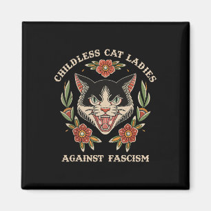 Cat Dam mot fascism Feminist Funny Cat 2024 Magnet