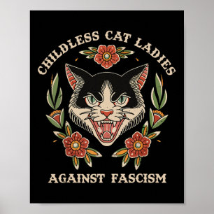 Cat Dam mot fascism Feminist Funny Cat 2024 Poster