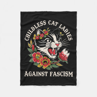 Cat Dam mot fascism Lusnykantig feminist 2 Fleecefilt