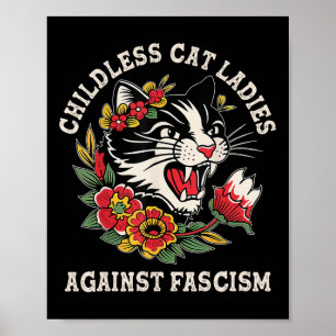 Cat Dam mot fascism Lustigt feminist 1 Poster