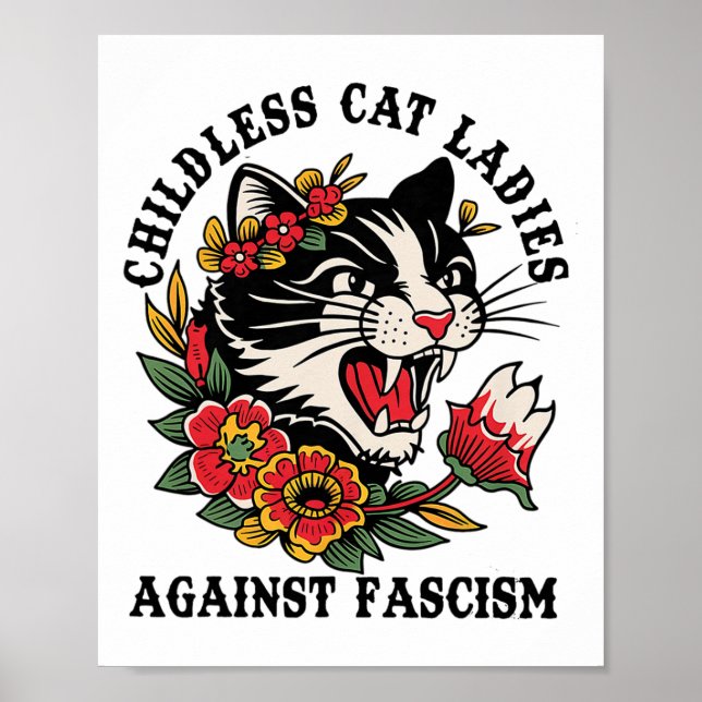 Cat Dam mot fascismen feminist Poster (Framsidan)