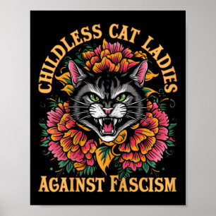 Cat Dam mot fascismen President Kamala Harris Poster