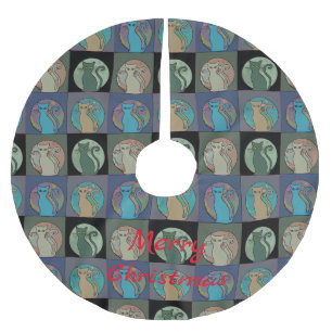Cat Dam Multi Cats Sitta Thunder_Cove Julgransmatta Borstad Polyester