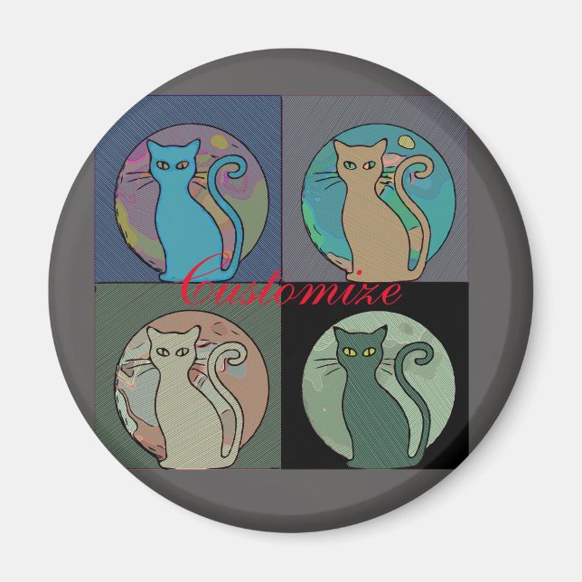 Cat Dam Multi Cats Sitta Thunder_Cove Magnet (Framsidan)
