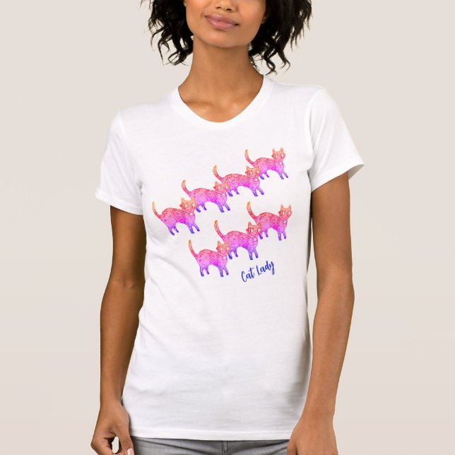 Cat Dam-skjorta T Shirt (Framsida)