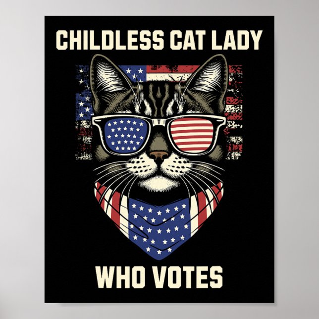 Cat Dam som röstade för Kamala Harris 2024 Poster (Framsidan)