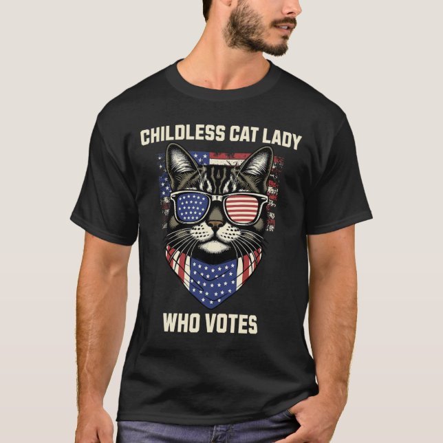 Cat Dam som röstade för Kamala Harris 2024 T Shirt (Framsida)
