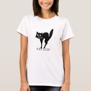 Cat dam svartskämd anpassningsbar på katt söt roli t shirt