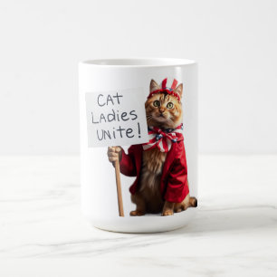 Cat Dam Unite Kamala Harris för president Funny Kaffemugg