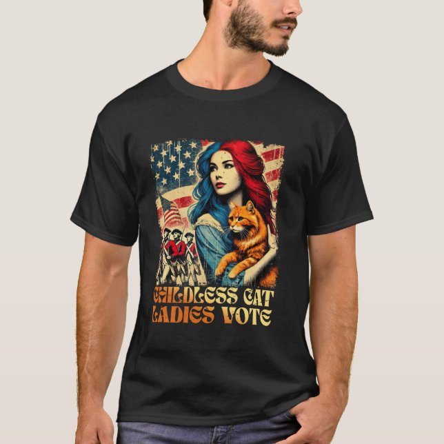 Cat Dam Vote Kamala 2024 President Kamala H T Shirt (Framsida)