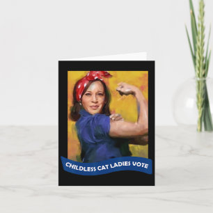 Cat Dam Vote Kamala 2024 Rosie the Riveter Kort